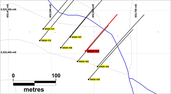 FRANZ ZONE: PLAN MAP OF DRILLING