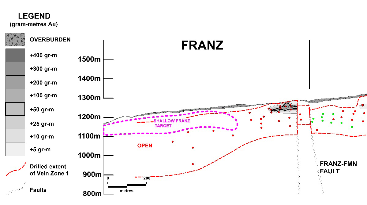Long Section: Franz Zone and Franz Northwest
